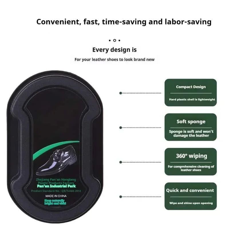 All-In-One Disposable Shoe Shine Sponge, Portable Water-Free Leather Polish Brush for Black Dress Shoes Leather Bags 1/2/3Pcs