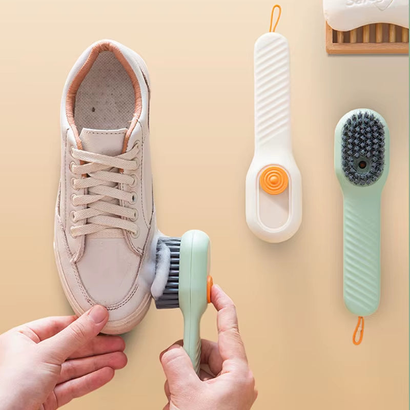 2024 New Washing Soft Clothes Sneaker Cleaning Multifunctional Liquid Shoes Brushes with Dispenser