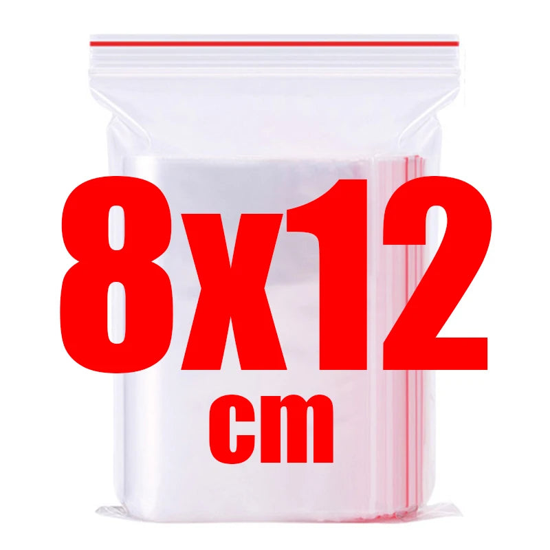 500/100Pcs Self Sealed Bags Plastic Storage Bag for Jewelry Food Pills Transparent Zipper Storage Bag Package Pouches Wholesale