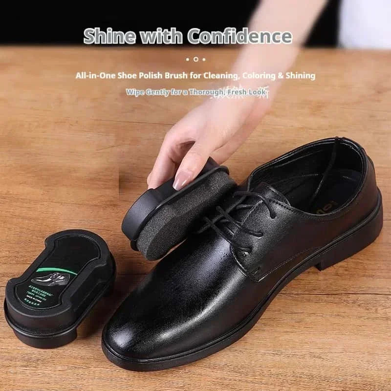 All-In-One Disposable Shoe Shine Sponge, Portable Water-Free Leather Polish Brush for Black Dress Shoes Leather Bags 1/2/3Pcs
