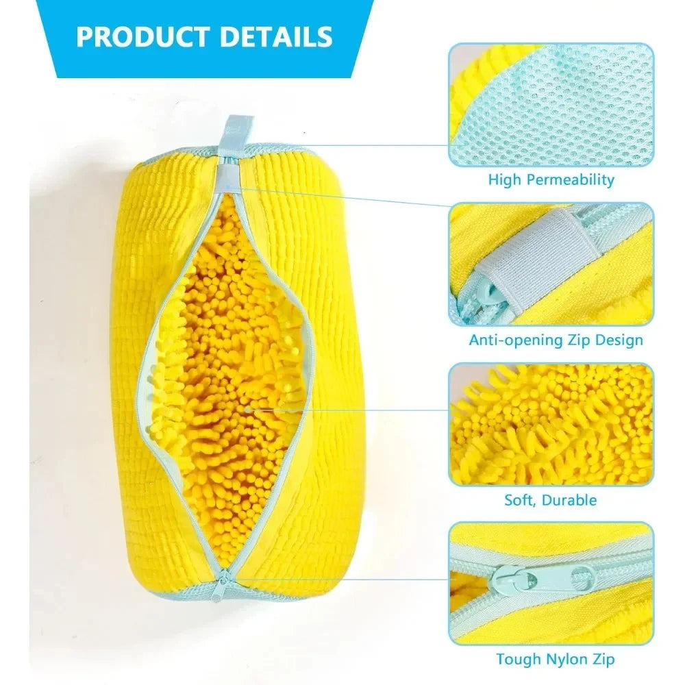 1PCS Wash Shoes Bag Padded Net Laundry Shoes Protector Fluffy Fibers Polyester Washing Shoes Machine Laundry Bag Drying Bags