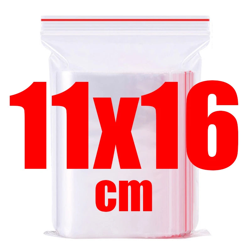500/100Pcs Self Sealed Bags Plastic Storage Bag for Jewelry Food Pills Transparent Zipper Storage Bag Package Pouches Wholesale