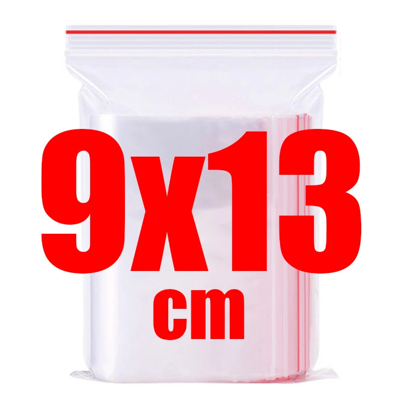 500/100Pcs Self Sealed Bags Plastic Storage Bag for Jewelry Food Pills Transparent Zipper Storage Bag Package Pouches Wholesale