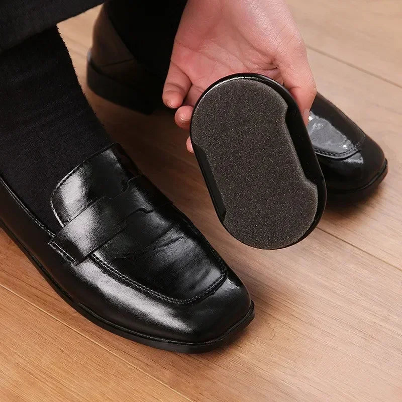 All-In-One Disposable Shoe Shine Sponge, Portable Water-Free Leather Polish Brush for Black Dress Shoes Leather Bags 1/2/3Pcs