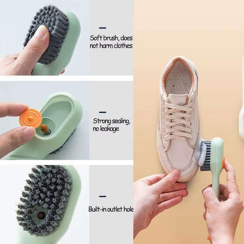 2024 New Washing Soft Clothes Sneaker Cleaning Multifunctional Liquid Shoes Brushes with Dispenser