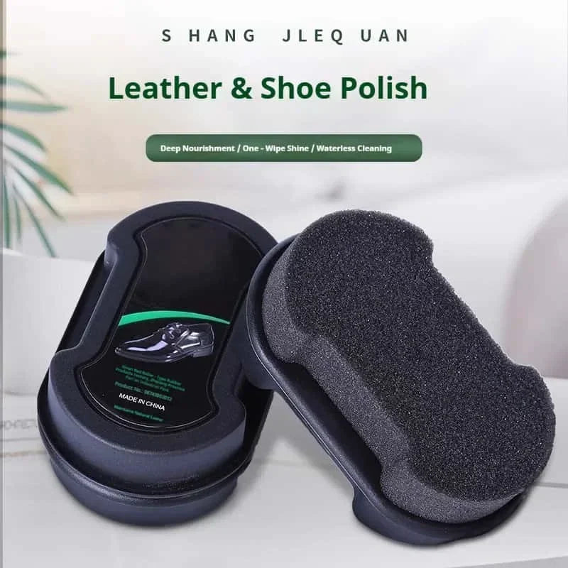 All-In-One Disposable Shoe Shine Sponge, Portable Water-Free Leather Polish Brush for Black Dress Shoes Leather Bags 1/2/3Pcs