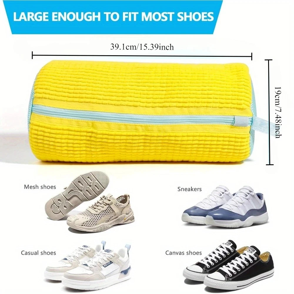1PCS Wash Shoes Bag Padded Net Laundry Shoes Protector Fluffy Fibers Polyester Washing Shoes Machine Laundry Bag Drying Bags